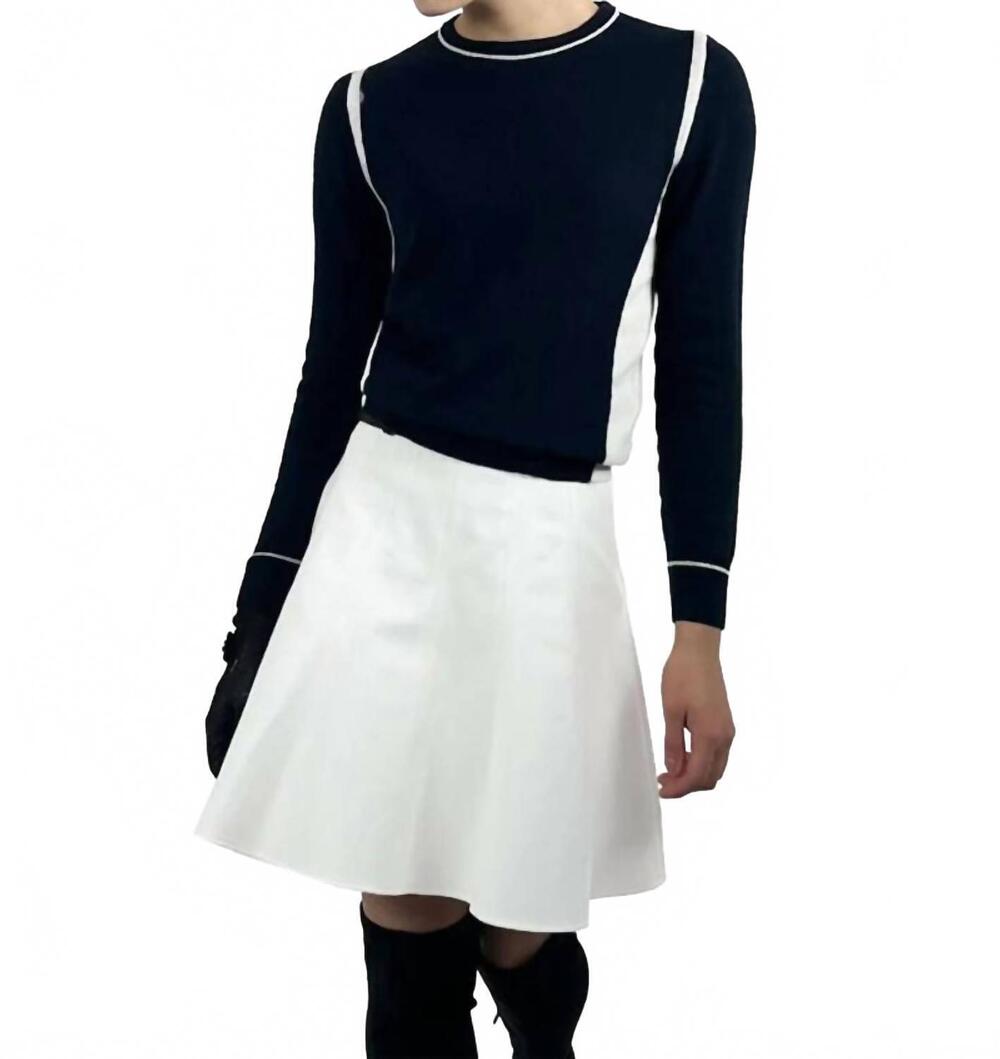 NEW ANEL golf cash round knit top in royal navy